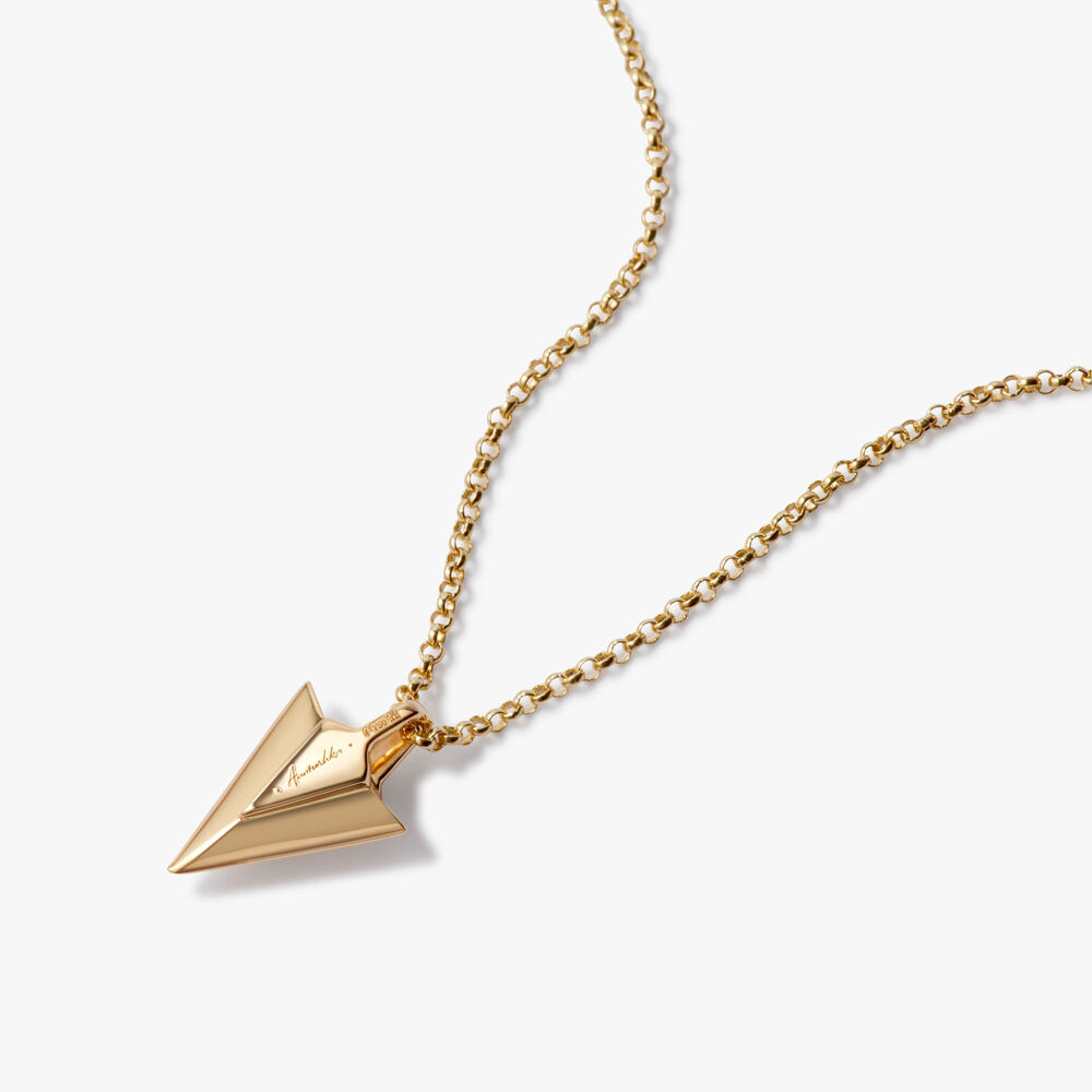 Deco 18ct Yellow Gold Diamond Arrow Necklace | Annoushka jewelley
